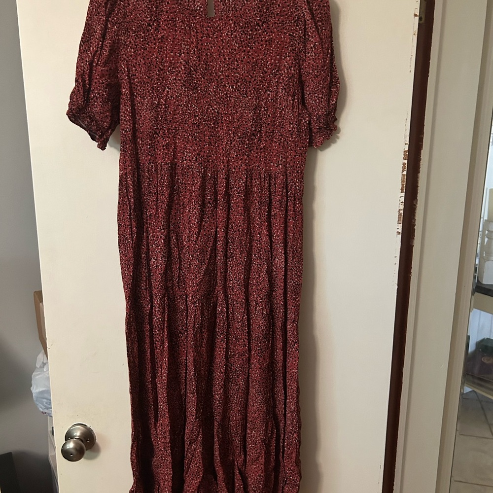 Easel Red Patterned Dress